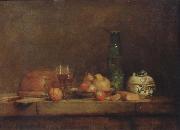 Jean Baptiste Simeon Chardin Style life with olive glass oil painting on canvas